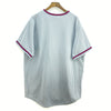 Washington Nationals MLB Spell Out Logo Gray Button Up V-Neck Jersey Size L
