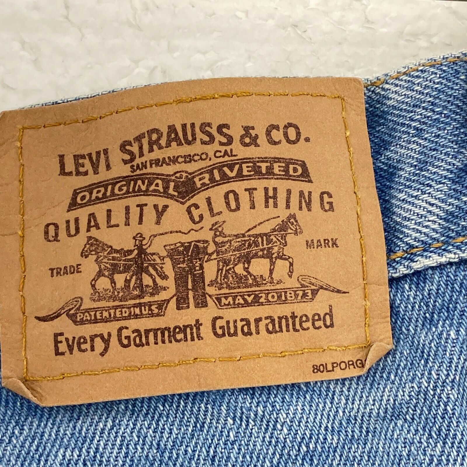 Levi's Orange Tab Light Wash Blue Denim Straight Jeans Size 38