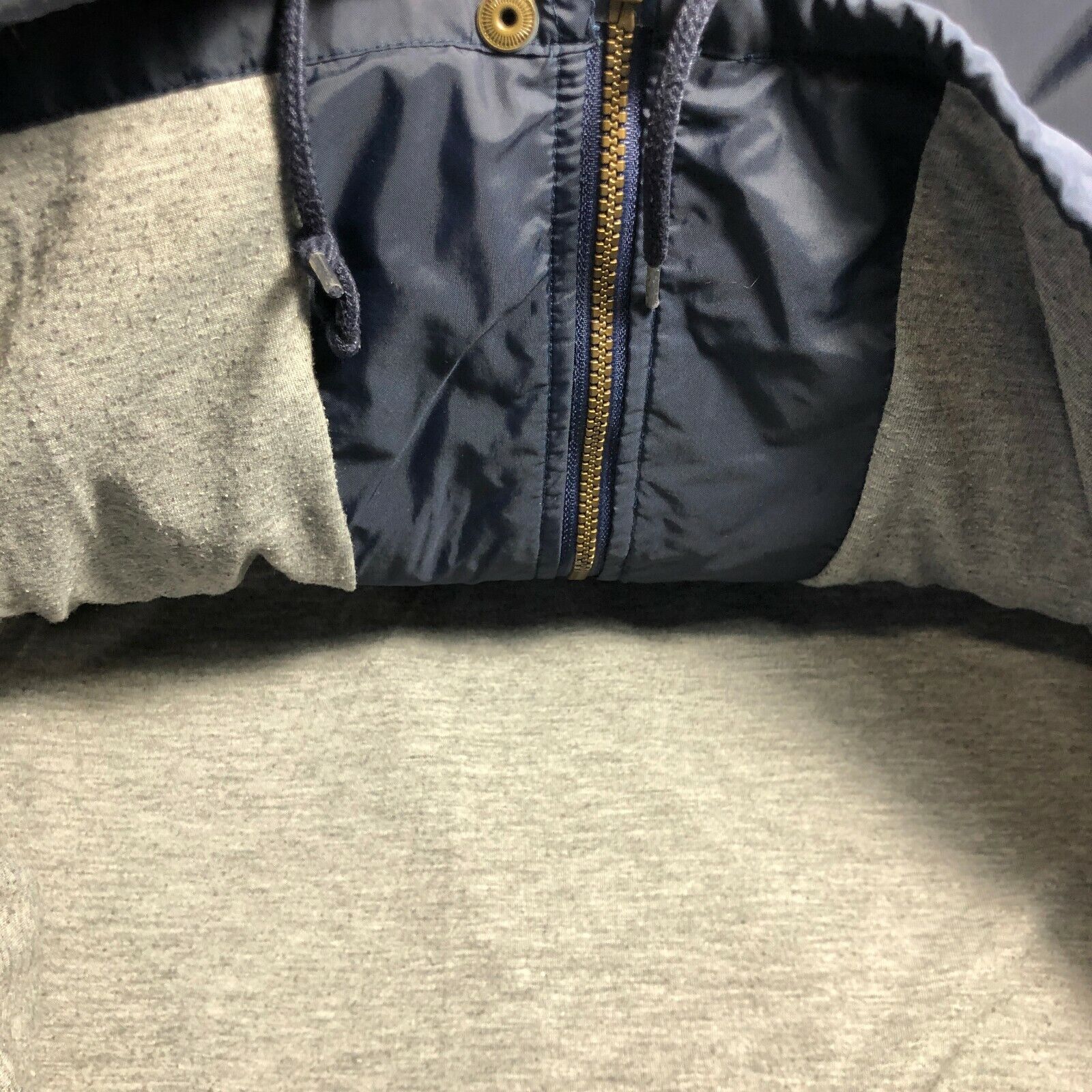 Adidas Original Blue Mid-length Nylon Jacket Full Zip Hooded Size M