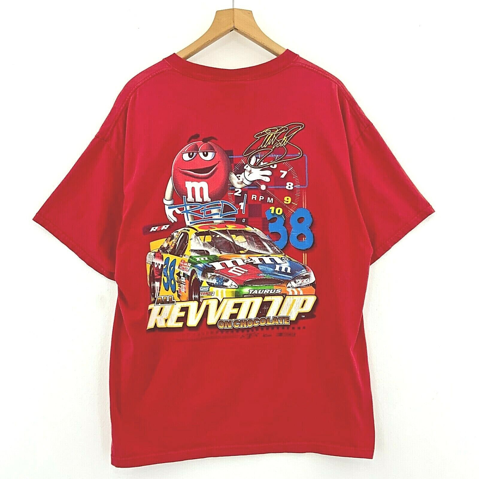 Nascar Racing #38 Elliot Sadler M&M Vintage Chase T-shirt Red Size L