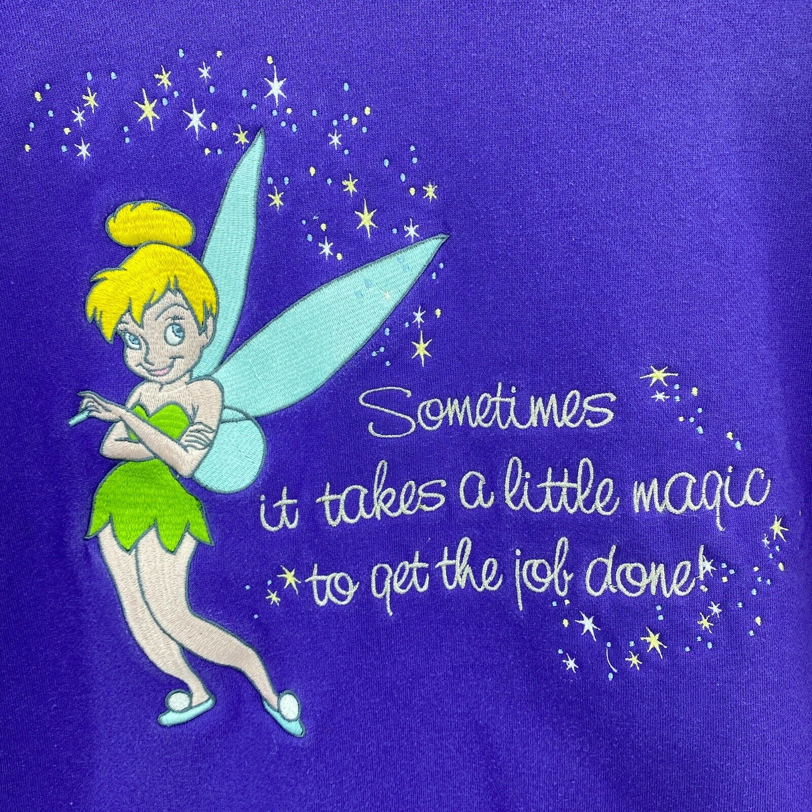 Disney Tinker Bell Sometimes It Takes A Little Magic Purple Sweatshirt Size L
