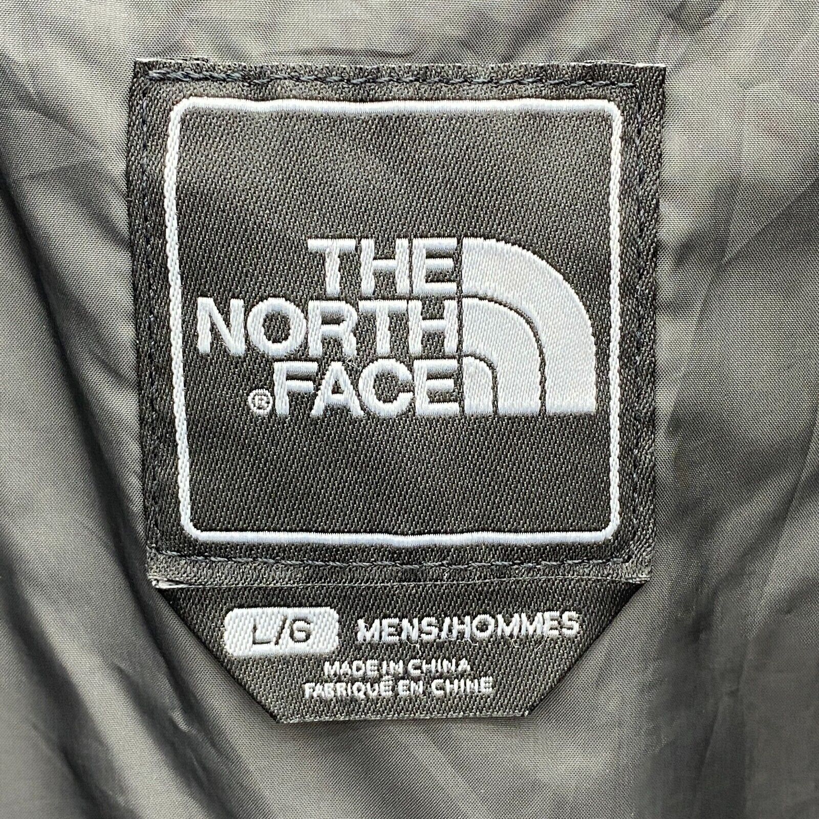 The North Face Hyvent Logo Full Zip Hooded Gray Insulated Long Jacket Size L