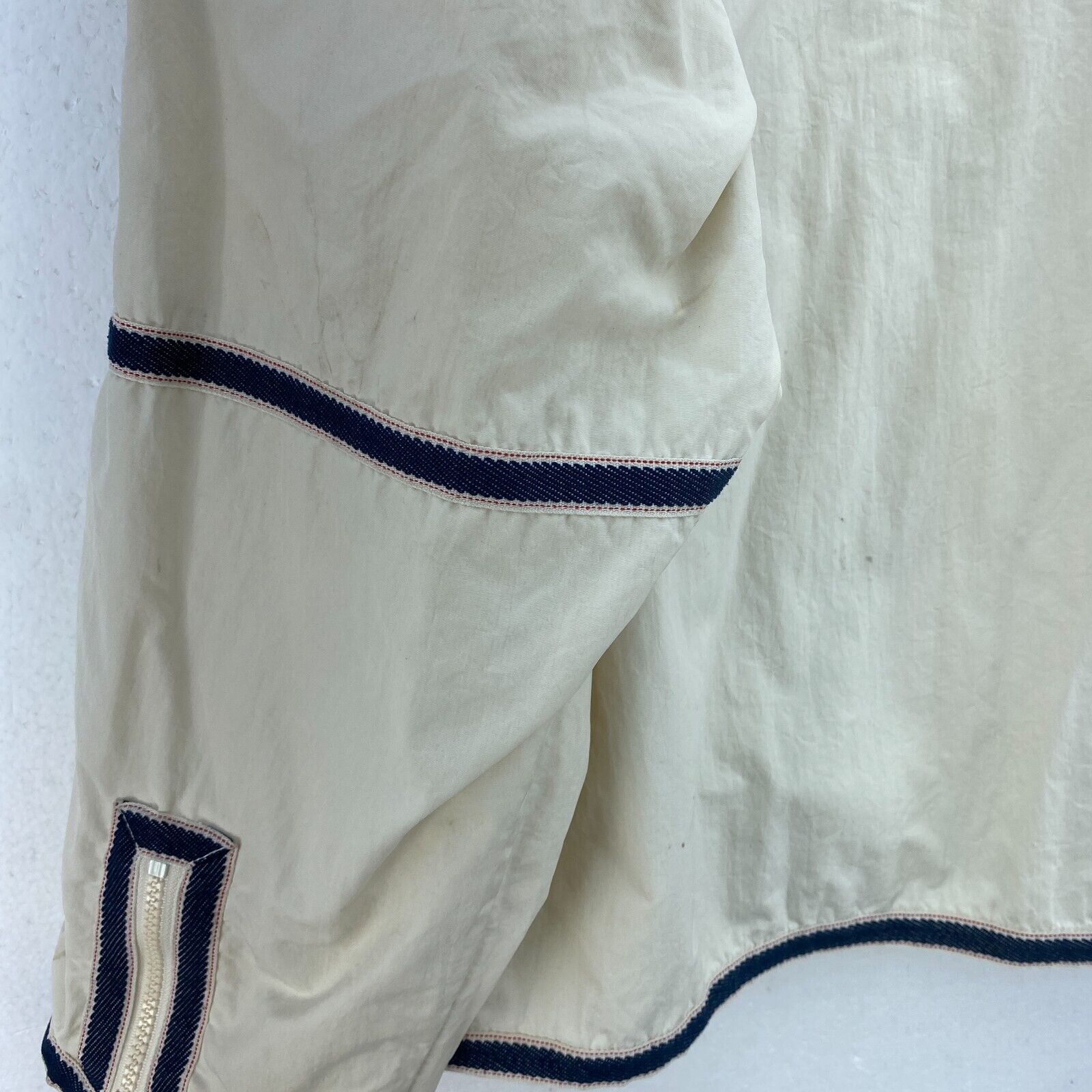 Tommy Hilfiger Full Zip Logo Ivory Light Jacket Size XL Windbreaker