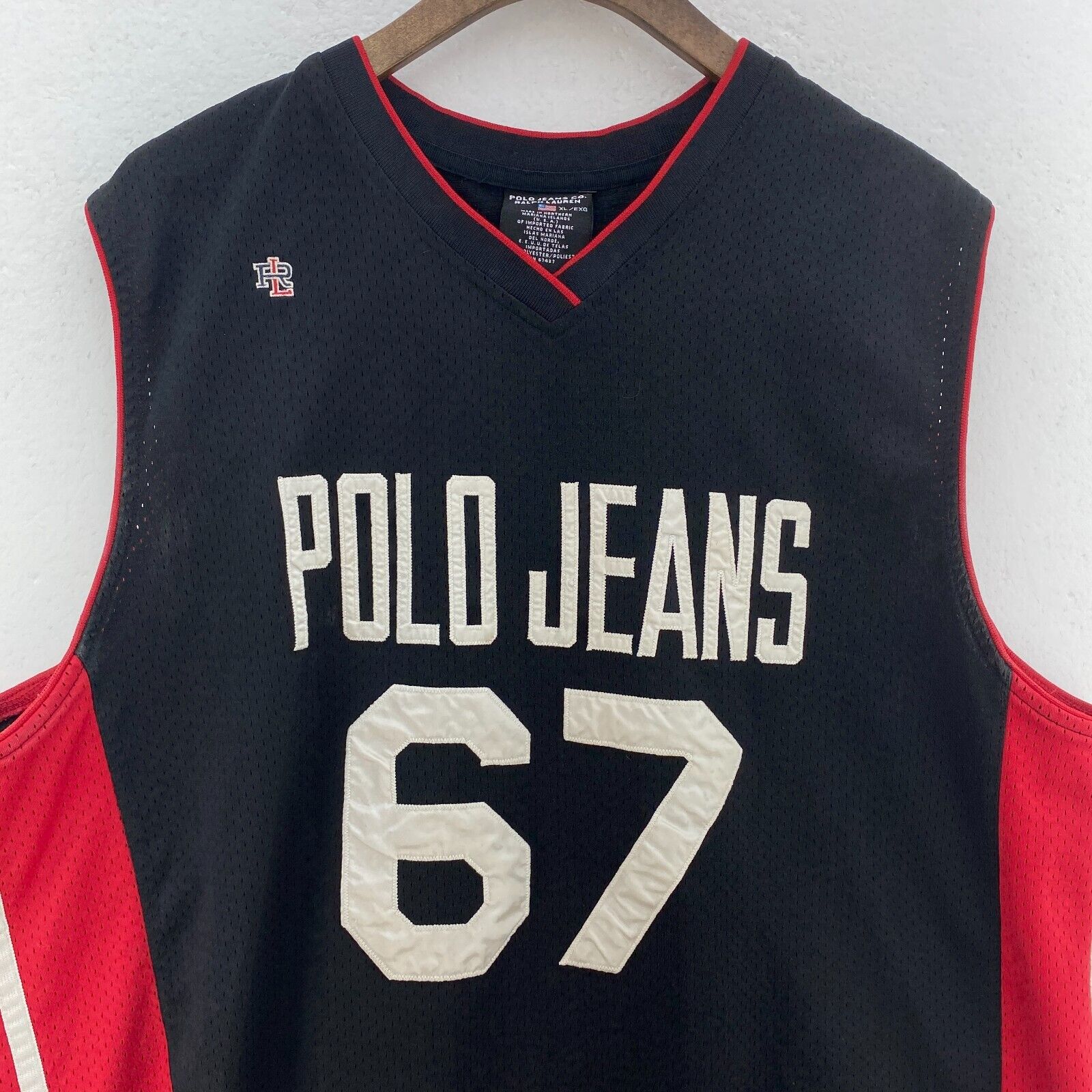 Polo Jeans Ralph Lauren #67 Black Jersey Size XL