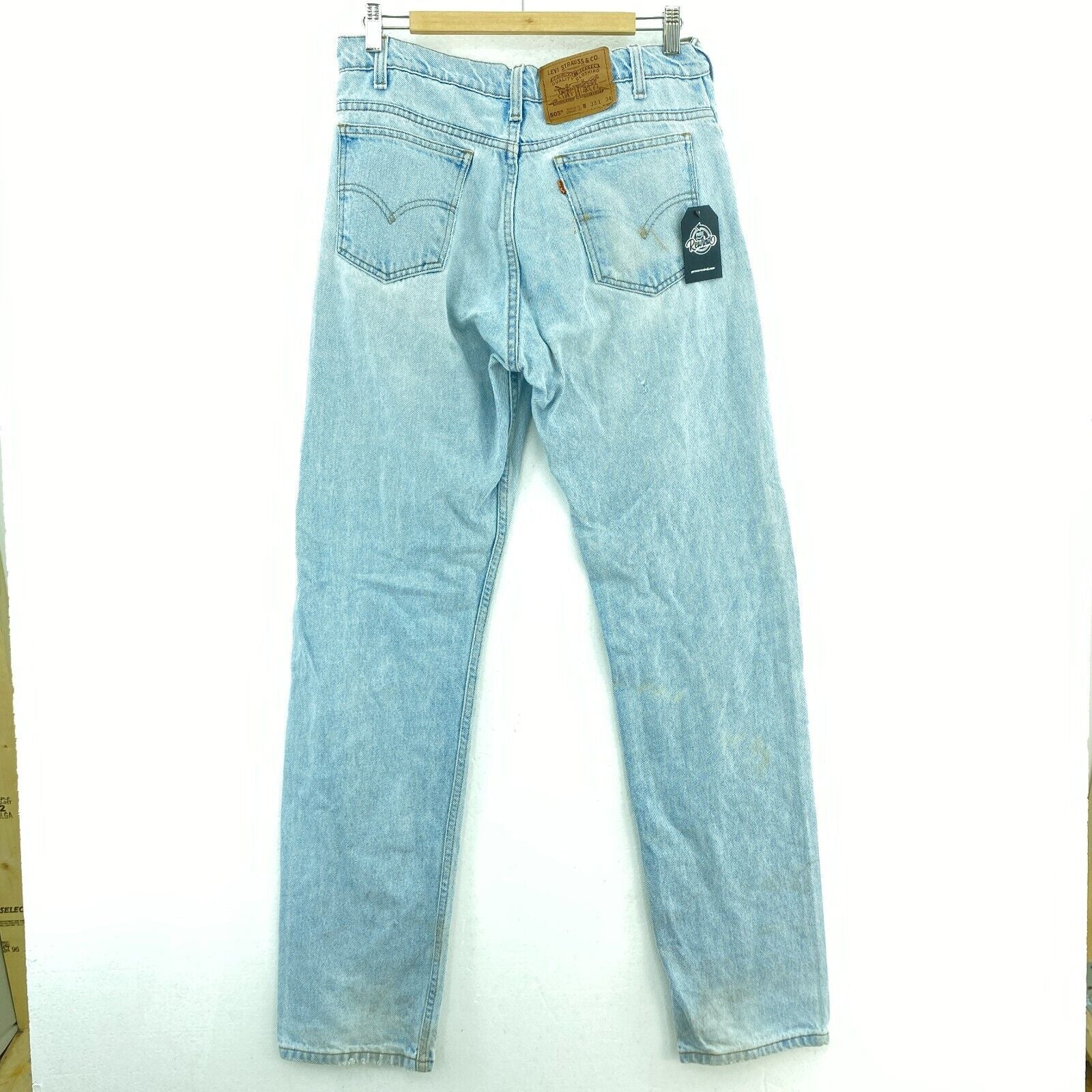 Levi's Orange Tab Light Wash Blue Denim Straight Jeans Size 33