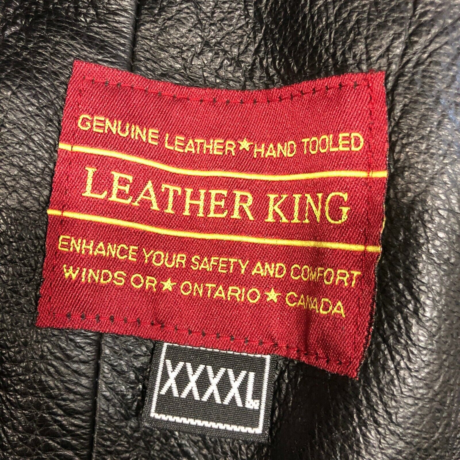Motorcycle Chaps Leather Black Size 4XL Riding Biker 90s