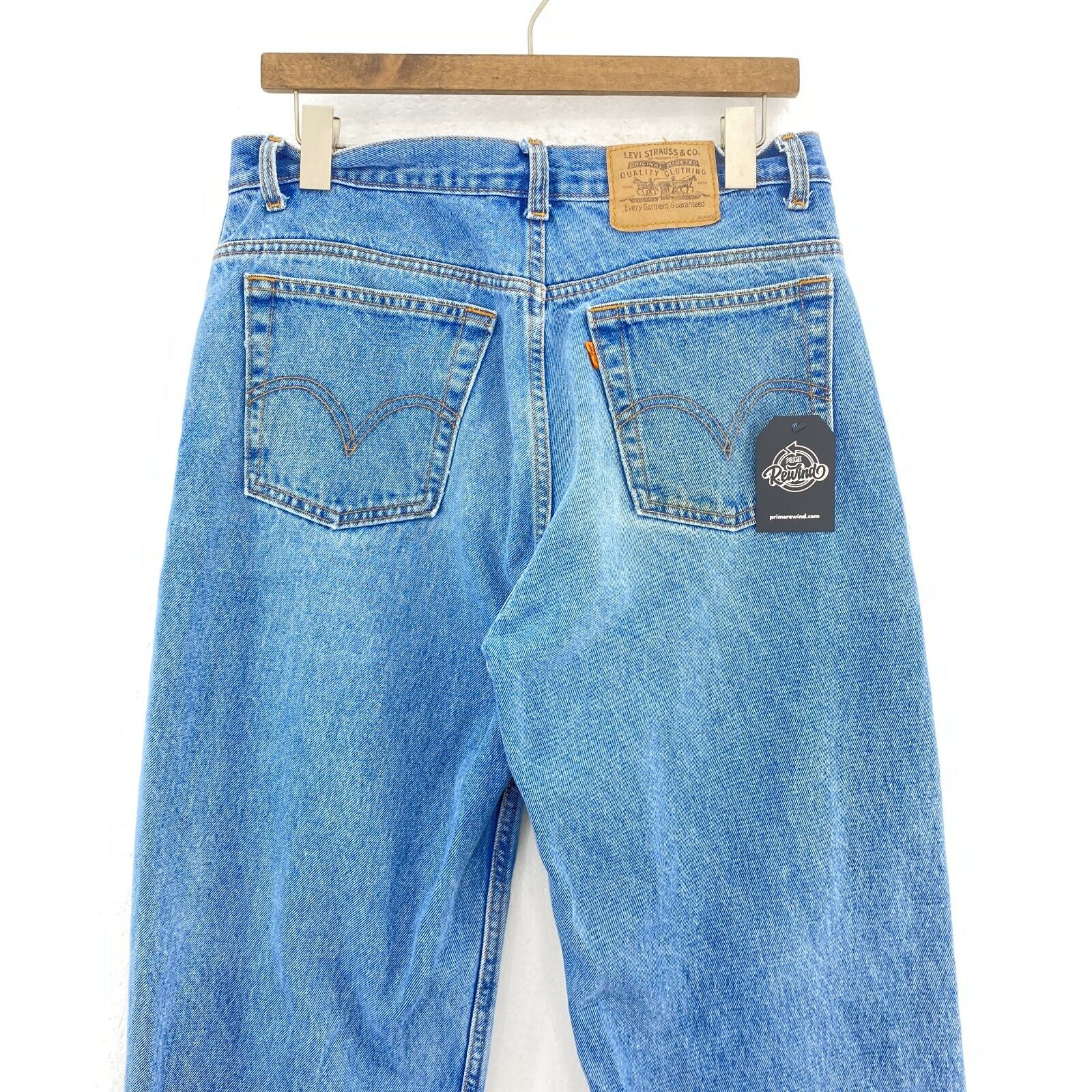 Levi's Orange Tab Light Wash Blue Denim Tapered Jeans Size 34