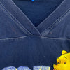 Vintage Disney Winnie The Pooh Hunny Navy Blue V-Neck T-shirt Size L