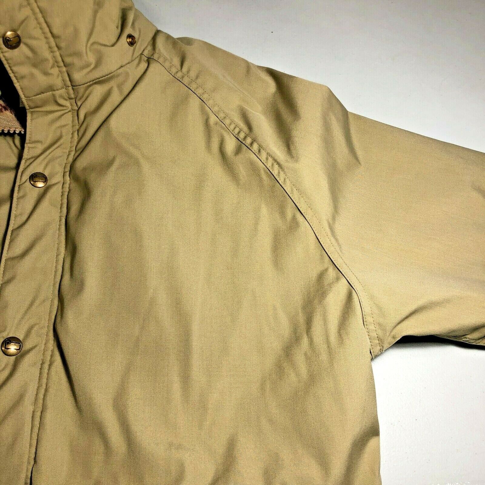 Wool Rich Beige Insulated Parka Mid Length Size XL