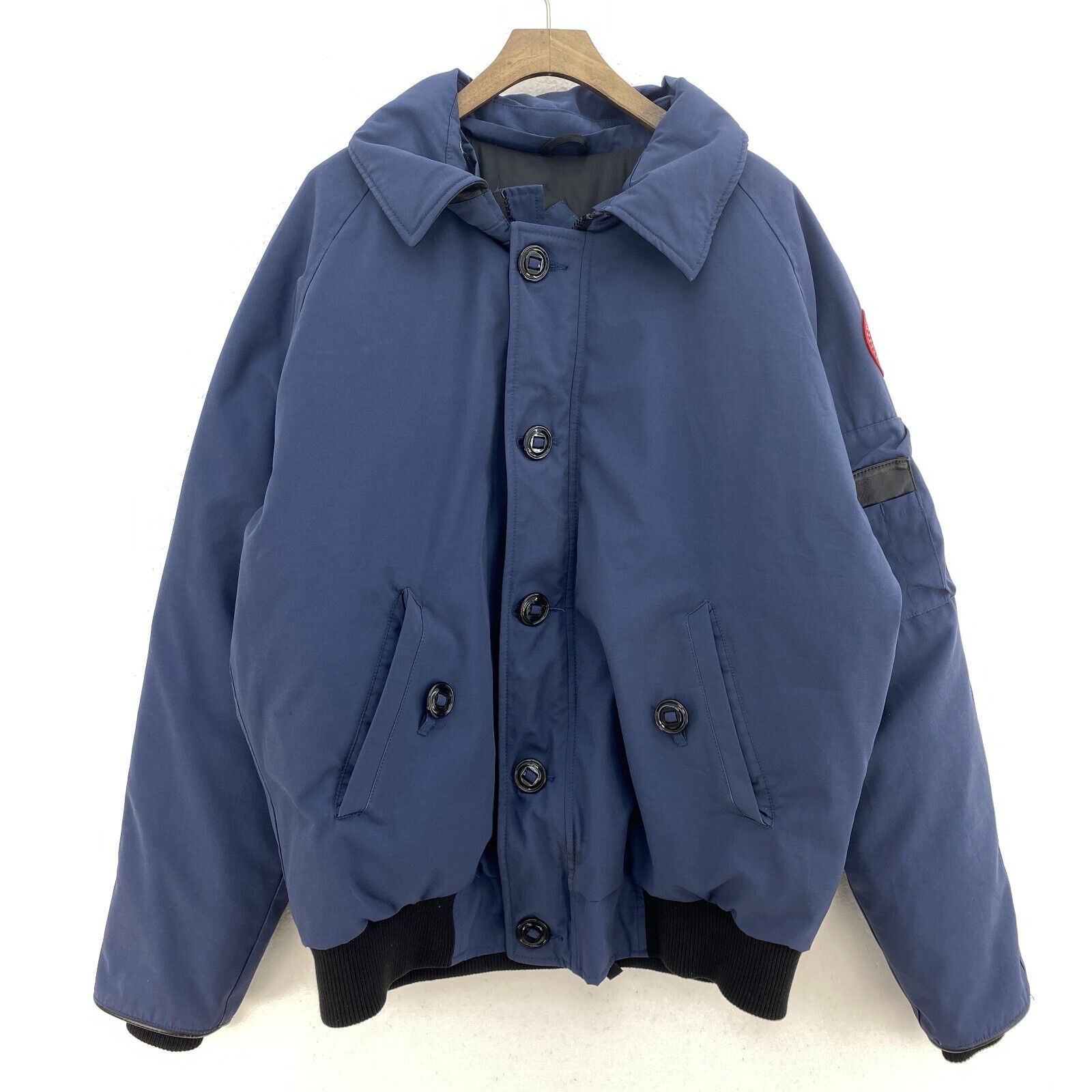Authentic Canada Goose Grizzly Bomber Down Filled Navy Blue Jacket Size L