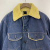 Vintage Sherpa Line Dark Wash Blue Denim Jacket Size 42 Button Up