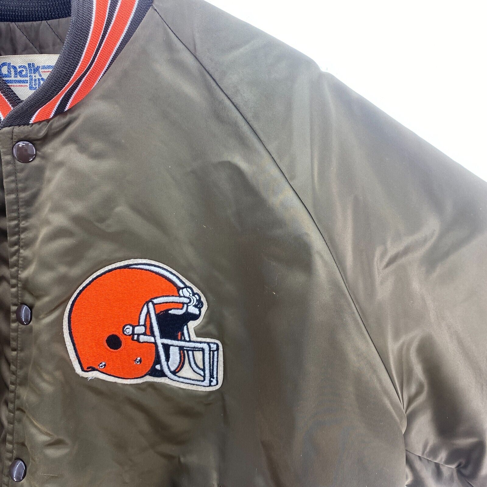 Cleveland Browns Logo Green Bomber Jacket Size XL