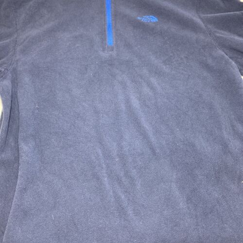 The North Face Men's Dark Blue Quarter Zip Fleece Pullover Size L