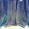 Starter Logo Snapped Denim Blue Jacket Size XL