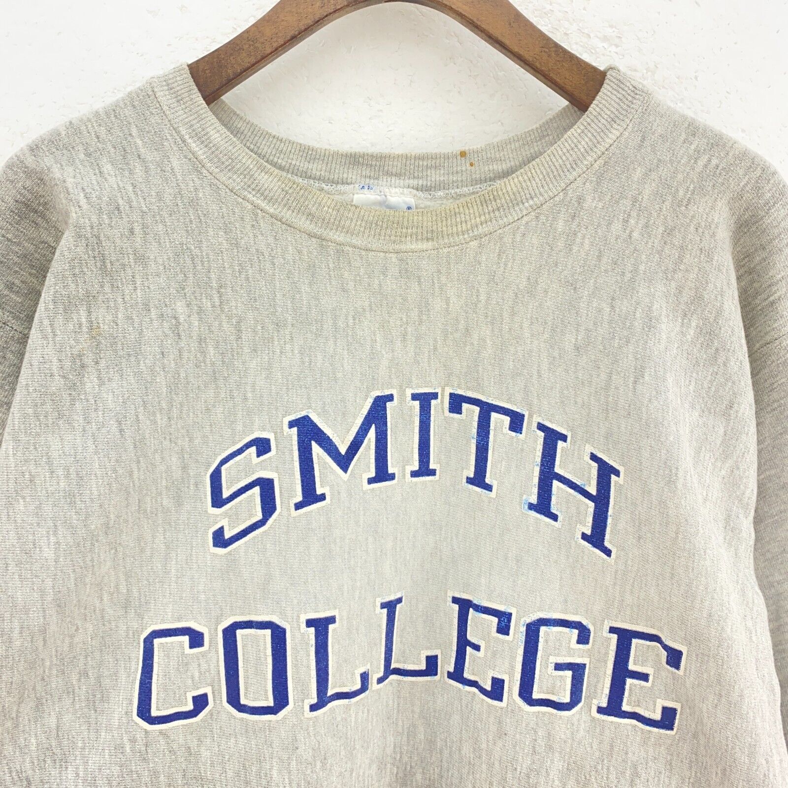 Champion Reverse Weave Smith College Spell Out Logo Gray Sweatshirt Size XL