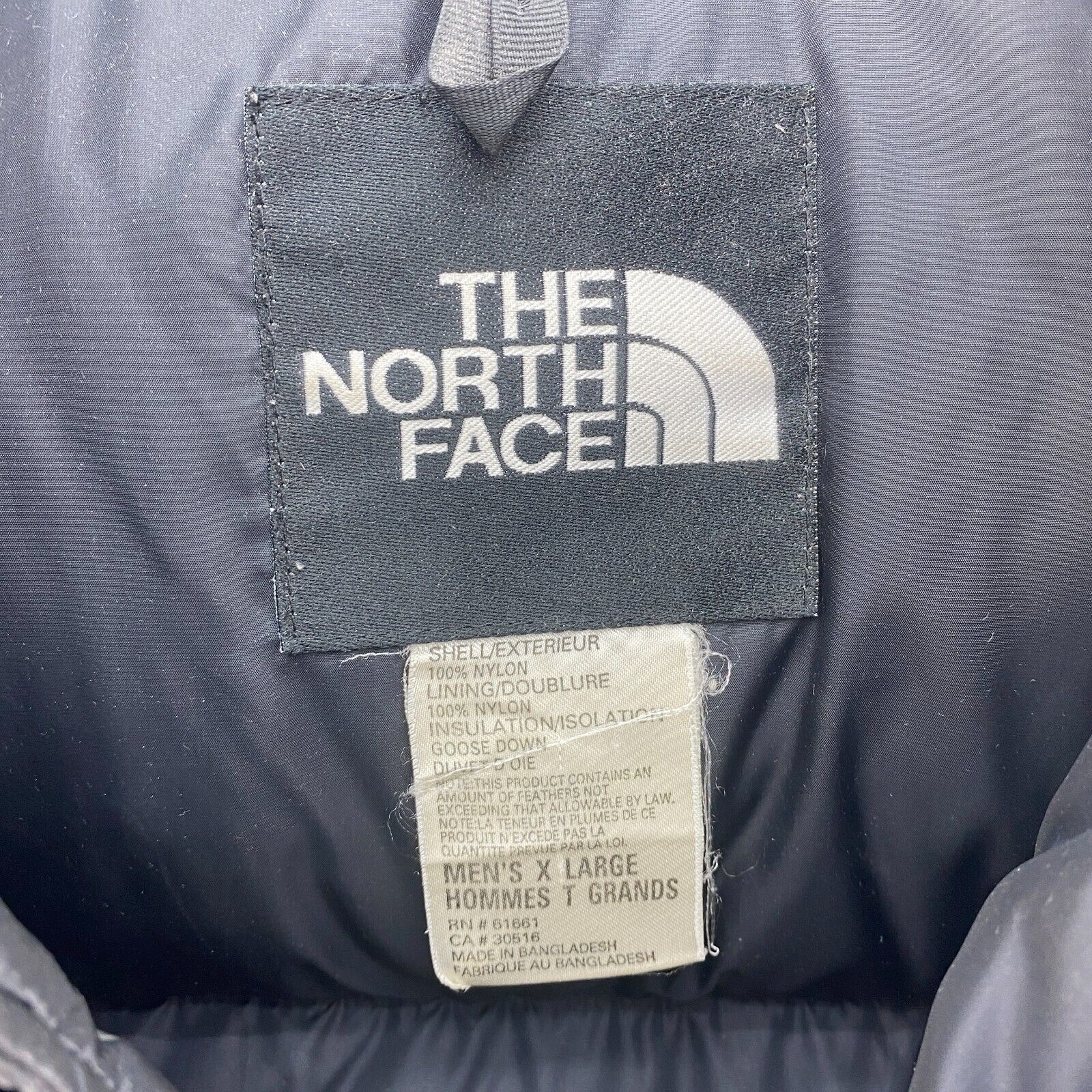 The North Face Black Insulated Puffer Hooded Jacket Size XL Full Zip Up