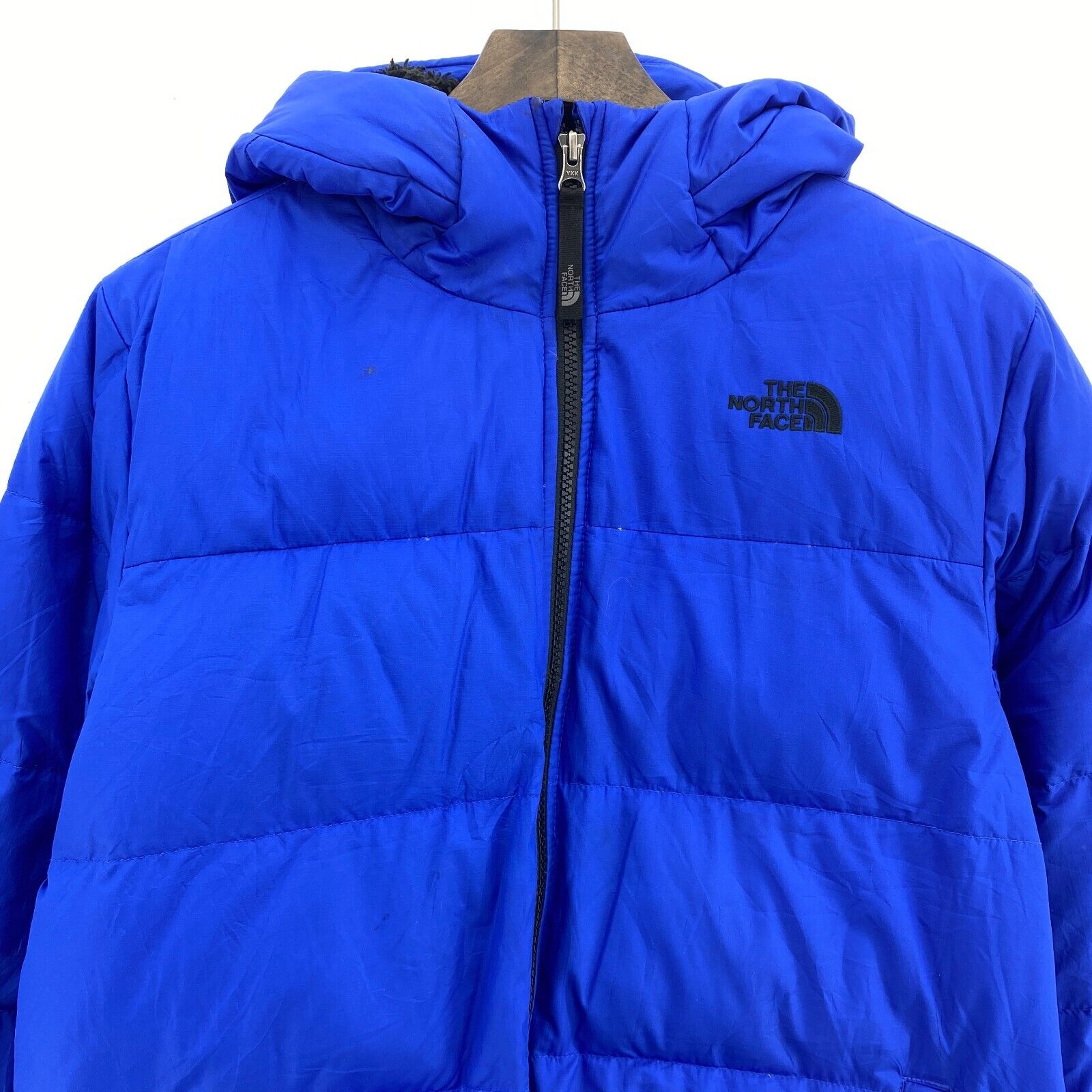 The North Face Boys 550 Full Zip Blue Insulated Jacket Size XL Fleeced Lined