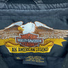 Harley Davidson Motorcycles Embroidered Heavy Bomber Jacket Size XL Black