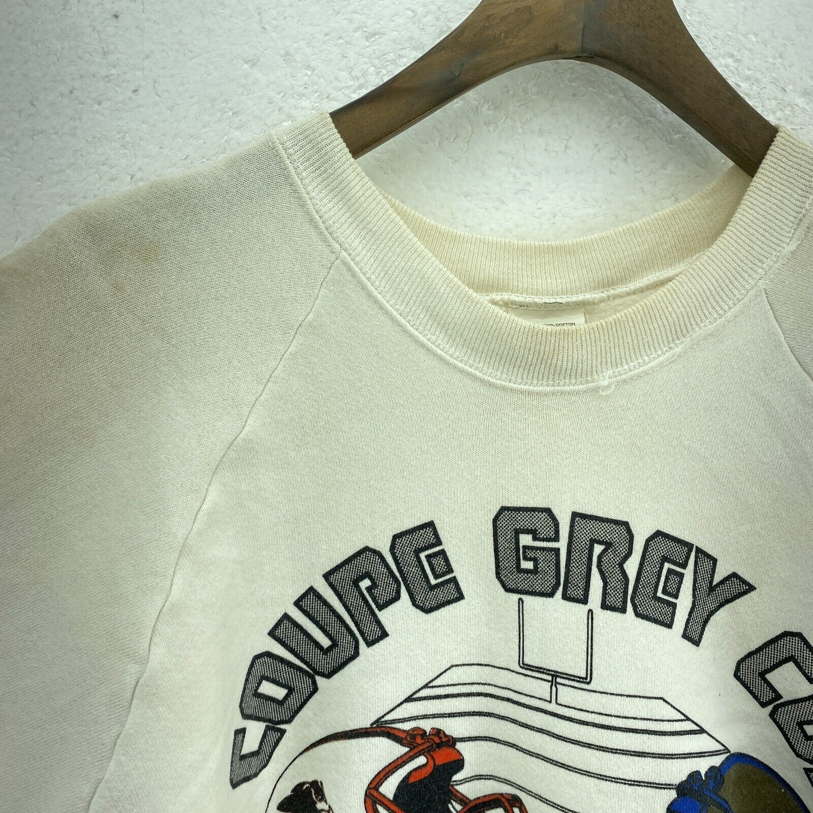Vintage CFL Gray Cup B.C. Lions Winnipeg Blue Bombers White Sweatshirt Size XL