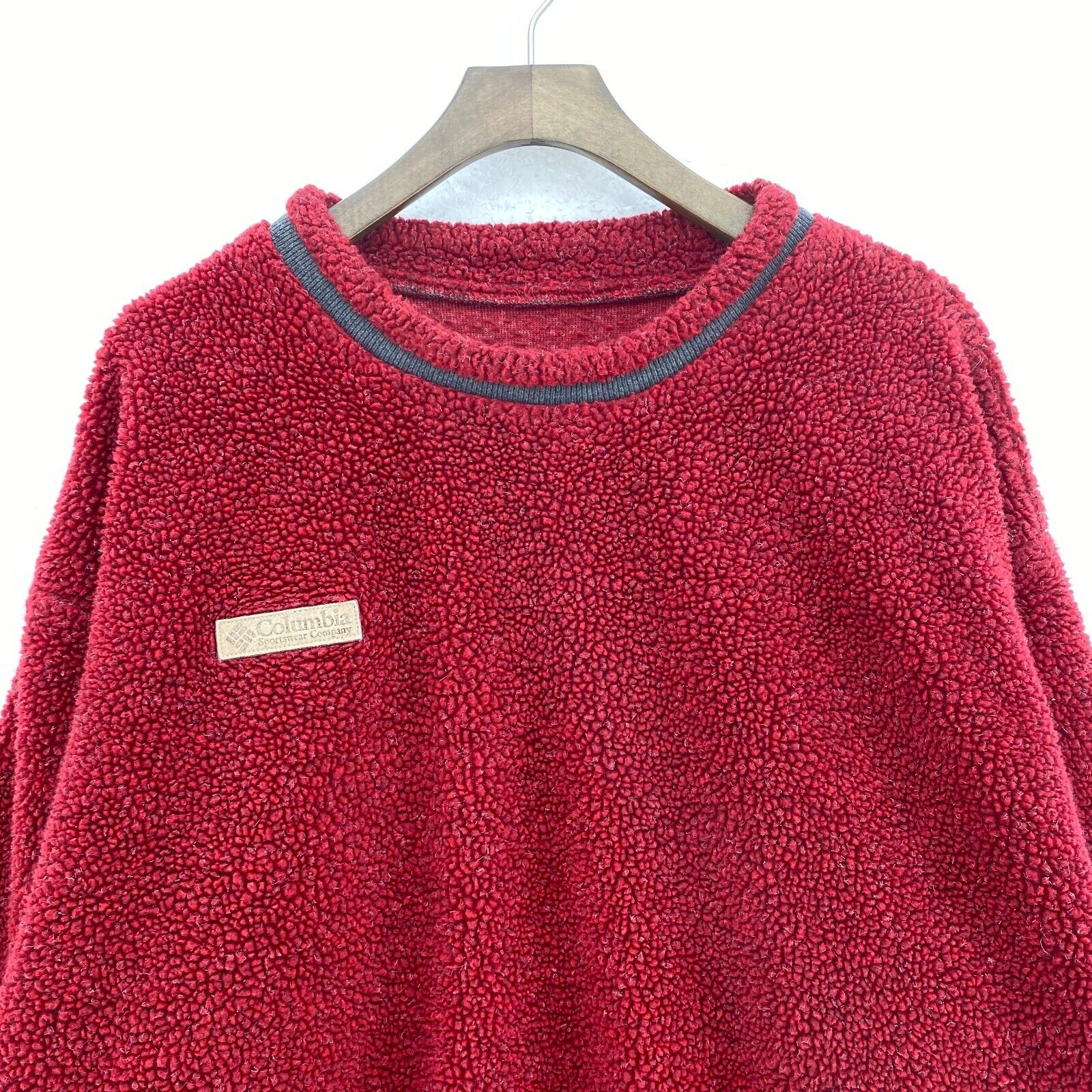 Columbia Fleece Pullover Sweatshirt Red Size XL Crewneck