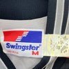 Vintage Swingster College Satin Snapped Black Bomber Jacket Size M