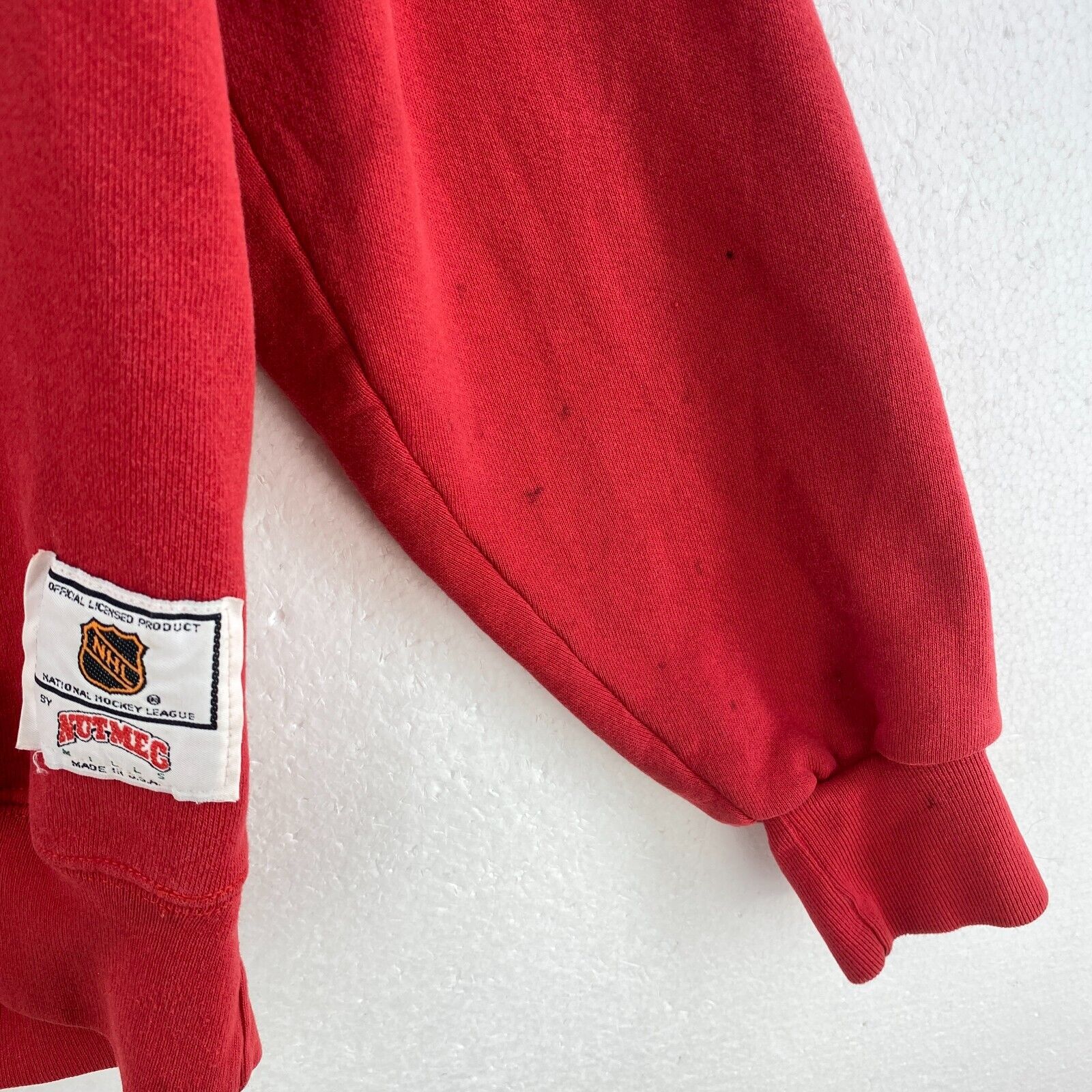 Vintage Chicago Blackhawks Nutmeg 1989 Red Sweatshirt Size XL