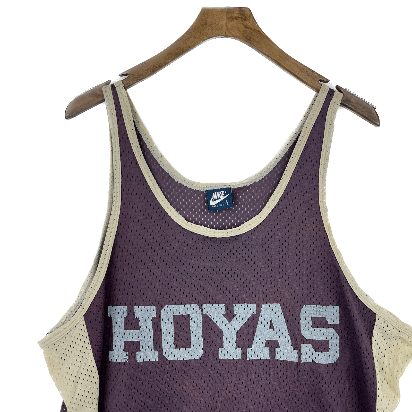 Nike Georgetown Hoyas Basketball Purple Mesh Sleeveless Jersey Size L