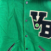 Vintage Varsity College Snapped Cheerleader Green Black Jacket Size M