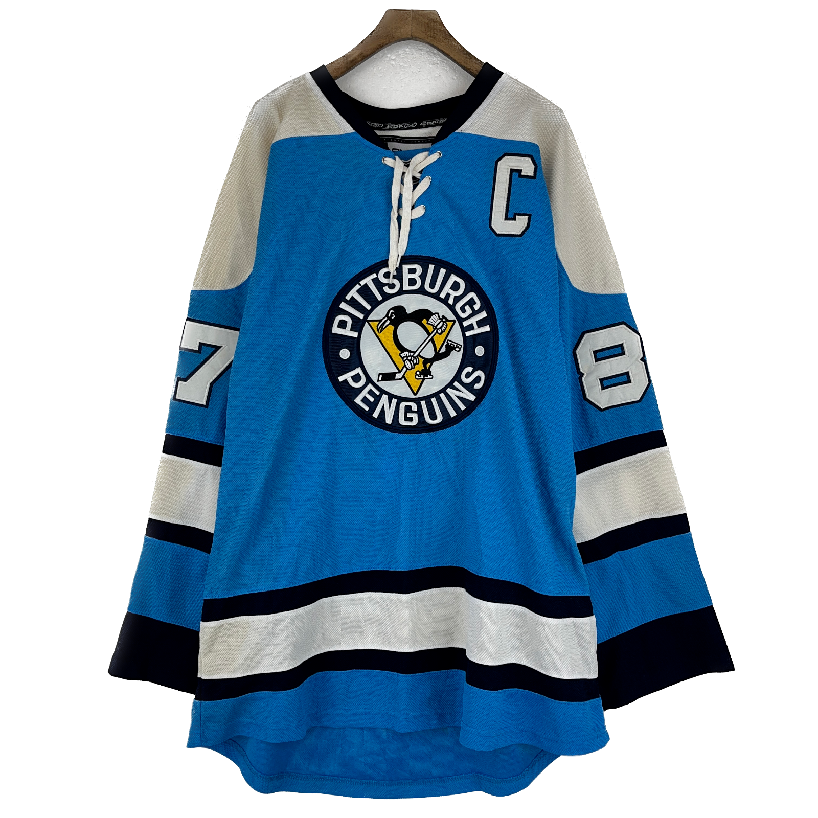 Vintage Reebok CCM Pittsburgh Penguins #87 Sidney Crosby Blue Jersey Size 54