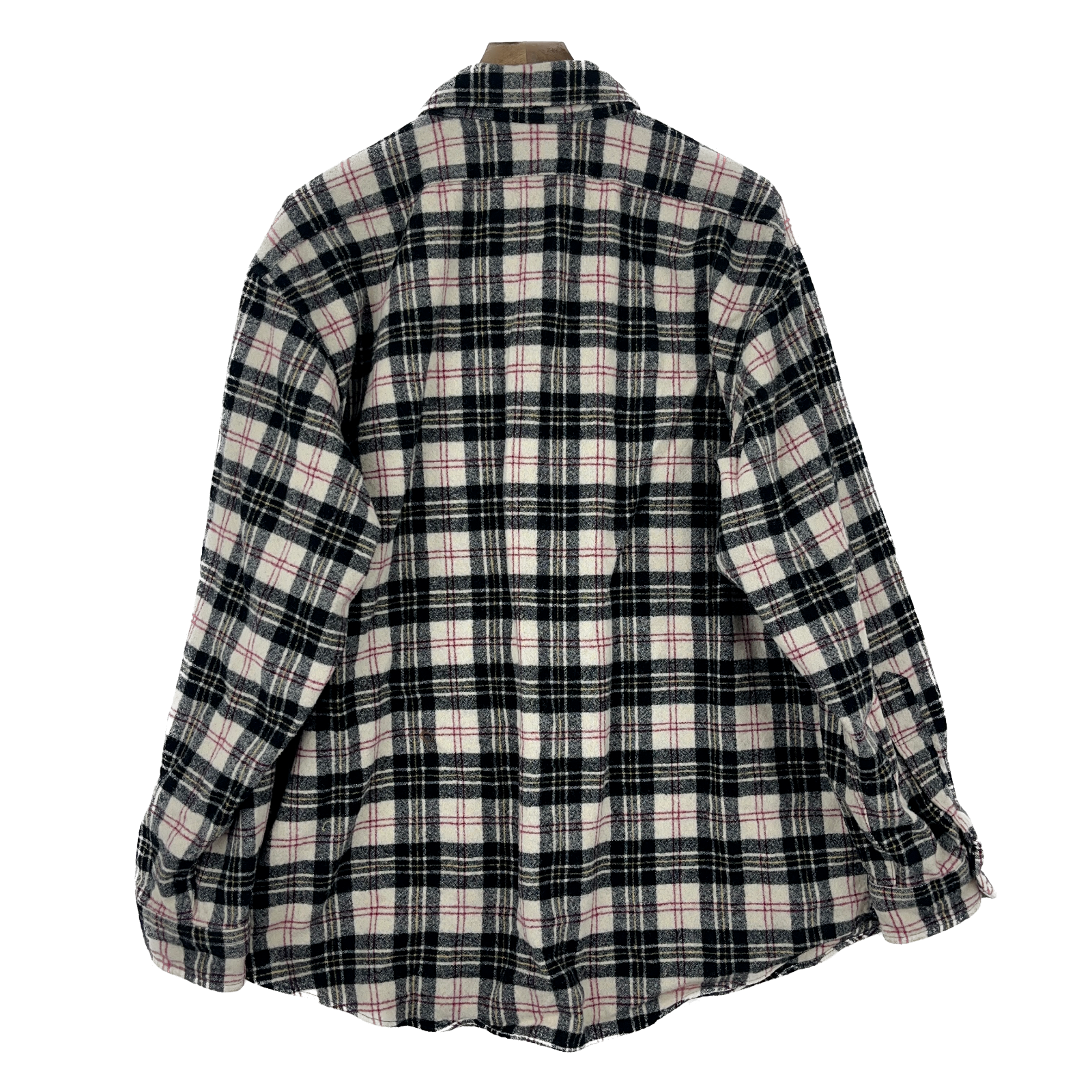 Vintage Pendleton Button Up Single Pocket Black White Wool Shirt Size XL