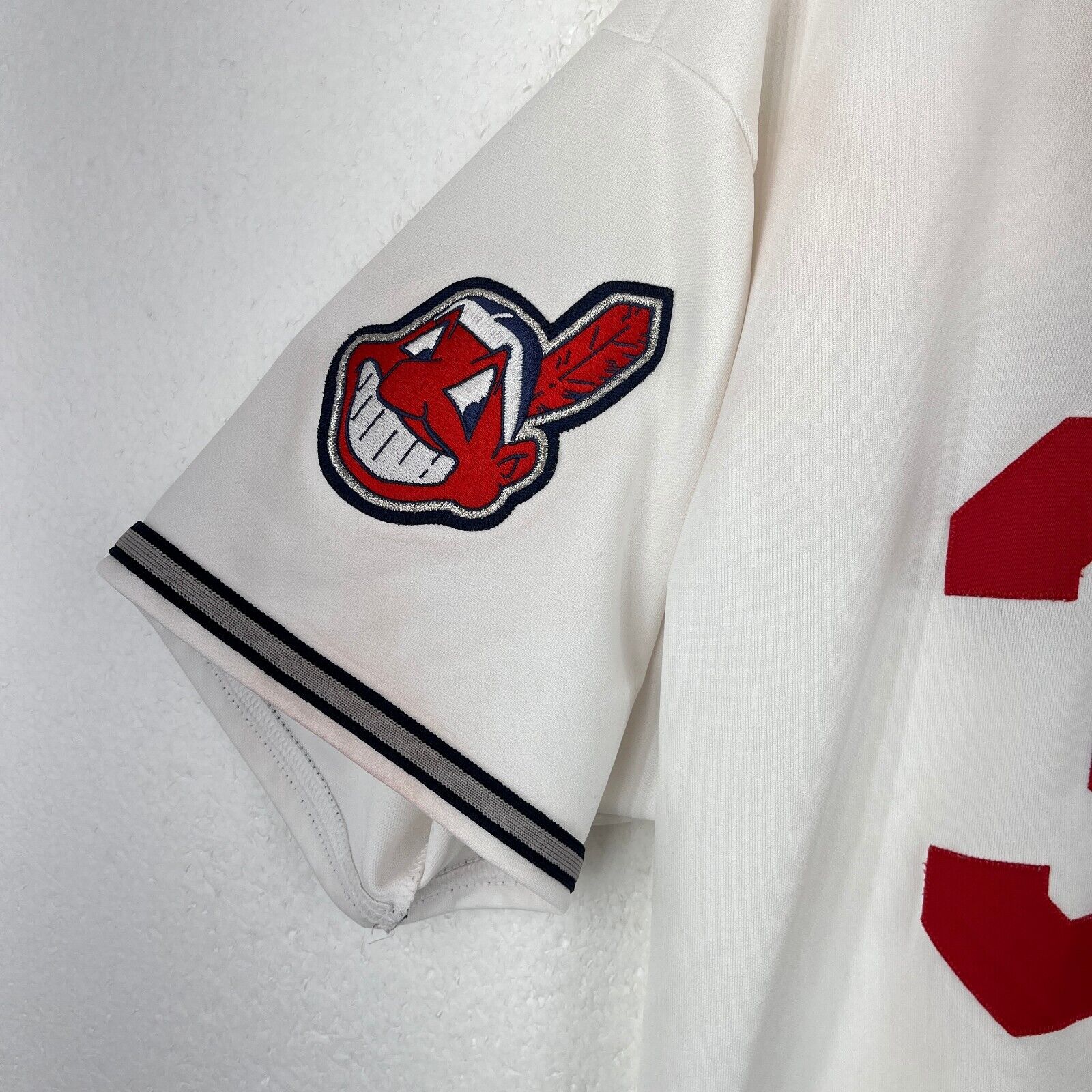 Vintage Cleveland Indians Trot Nixon #33 White Jersey Size L