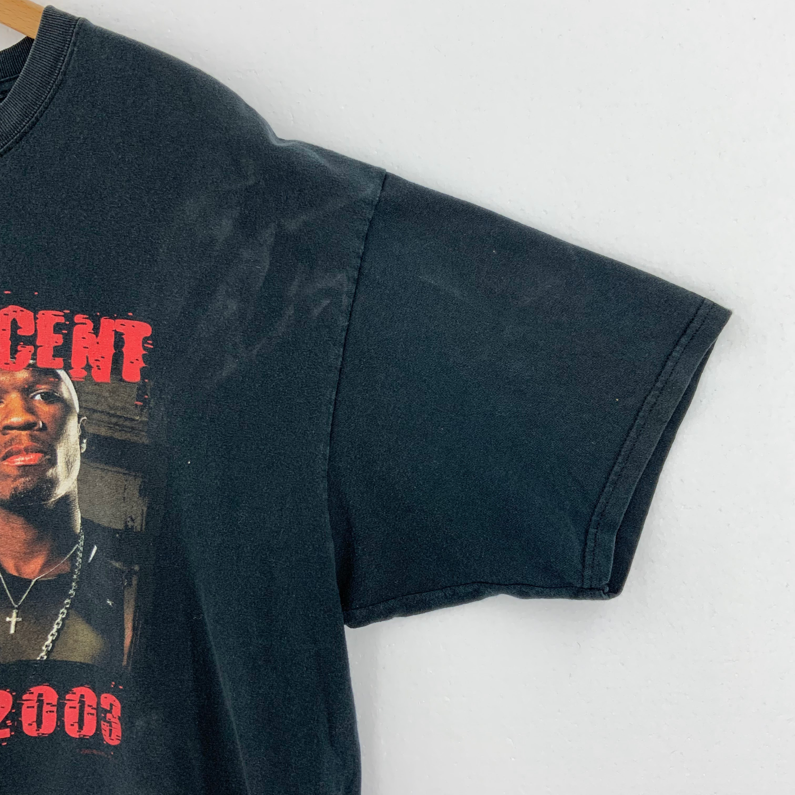 Jay Z 50 Cent Rock The Mic 2003 Black T-shirt Hip Hop Rap Size 2XL