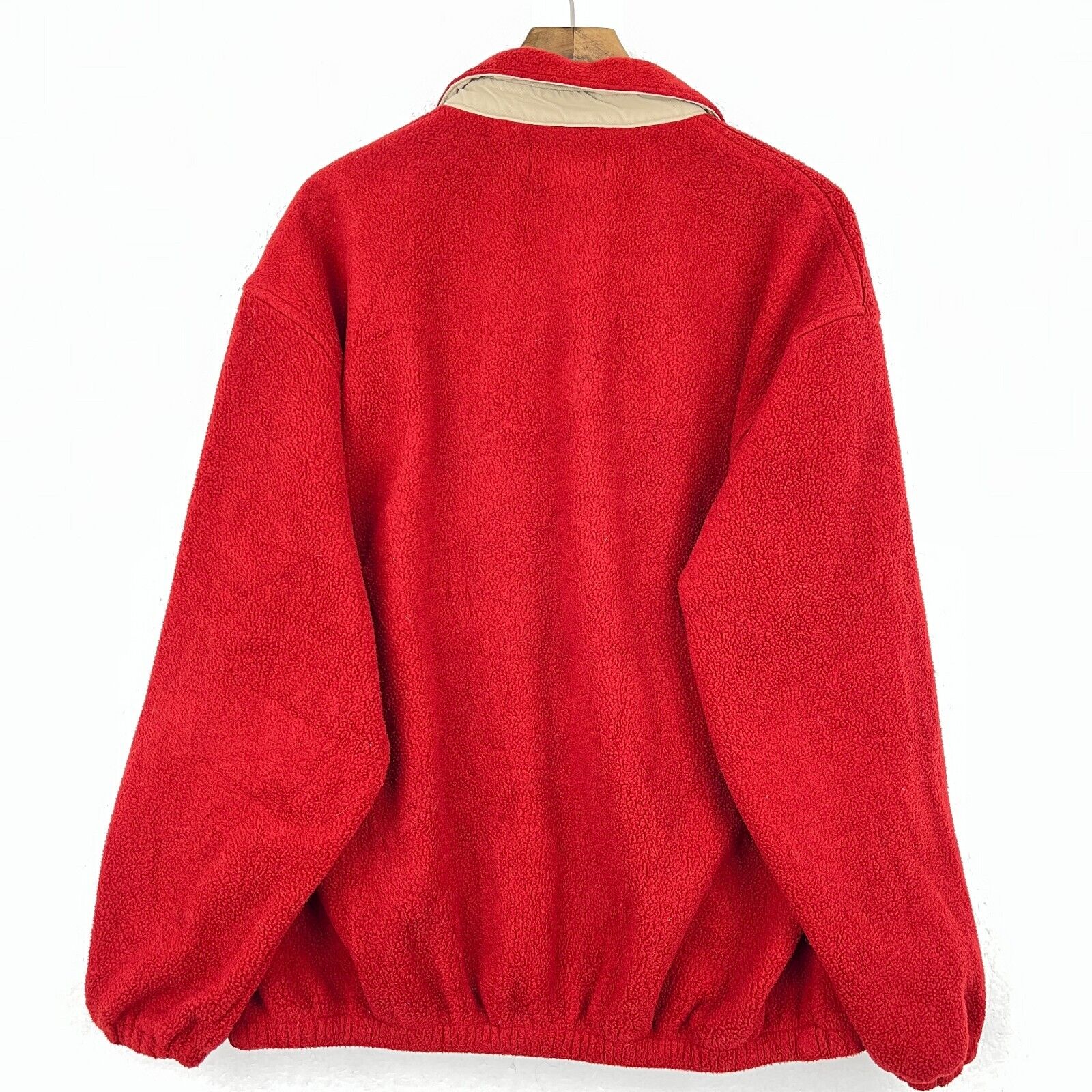 Vintage Polo Ralph Lauren Full Zip Red Fleece Bomber Jacket Size XL