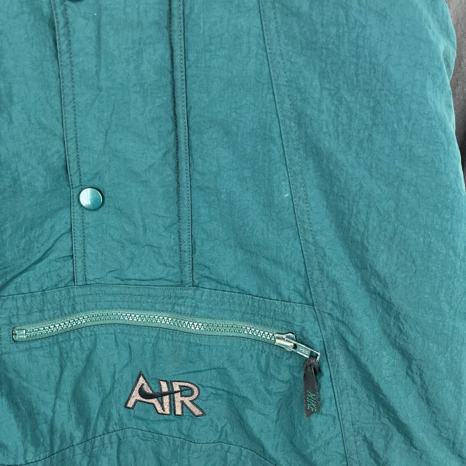 Vintage Nike Air Logo Half Zip Insulated Green Jacket Size L