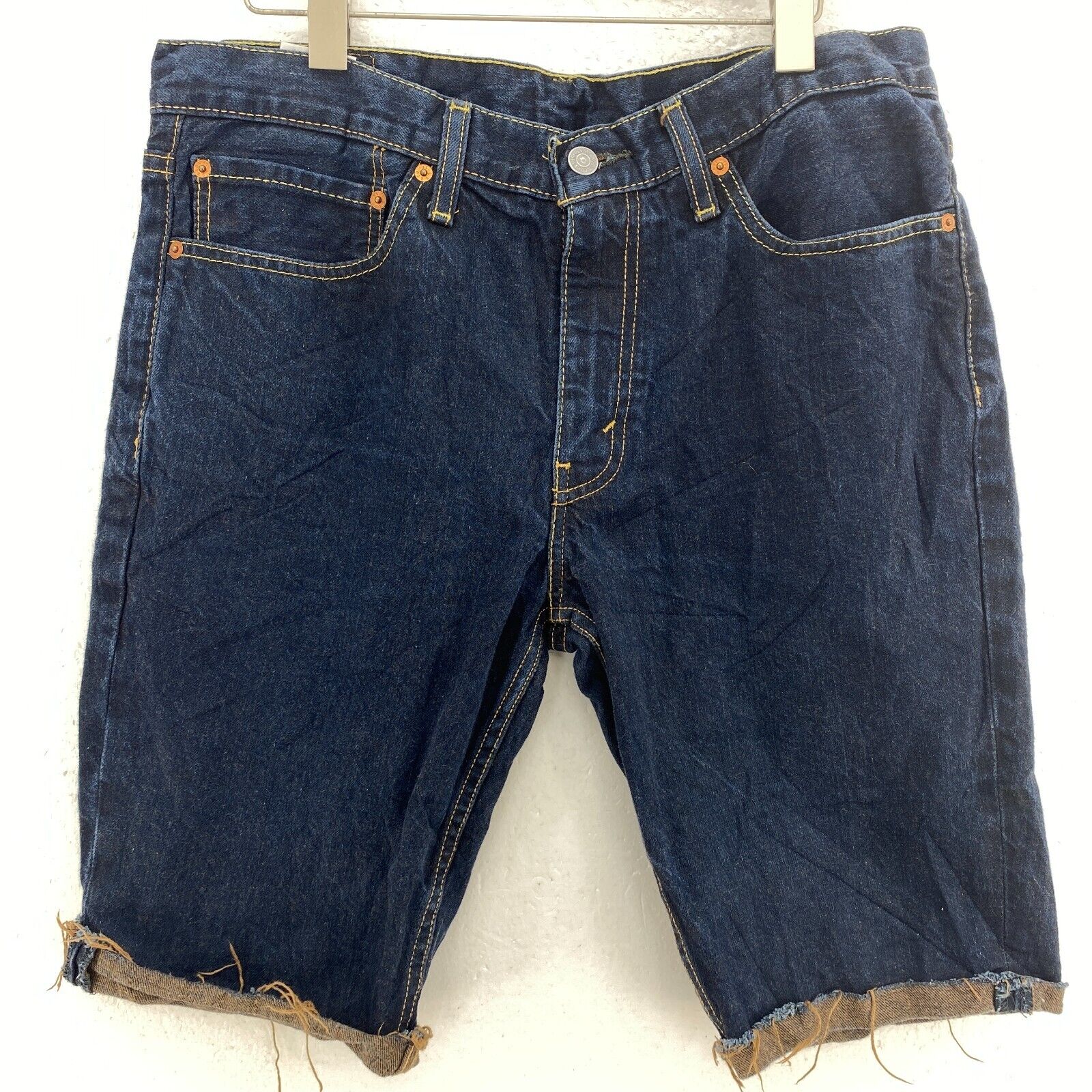Levi Strauss 511 Blue Dark Wash Denim Shorts Size 34