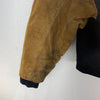 Vintage Hitachi Two Tone Varsity Bomber Jacket Black Snapped Size L