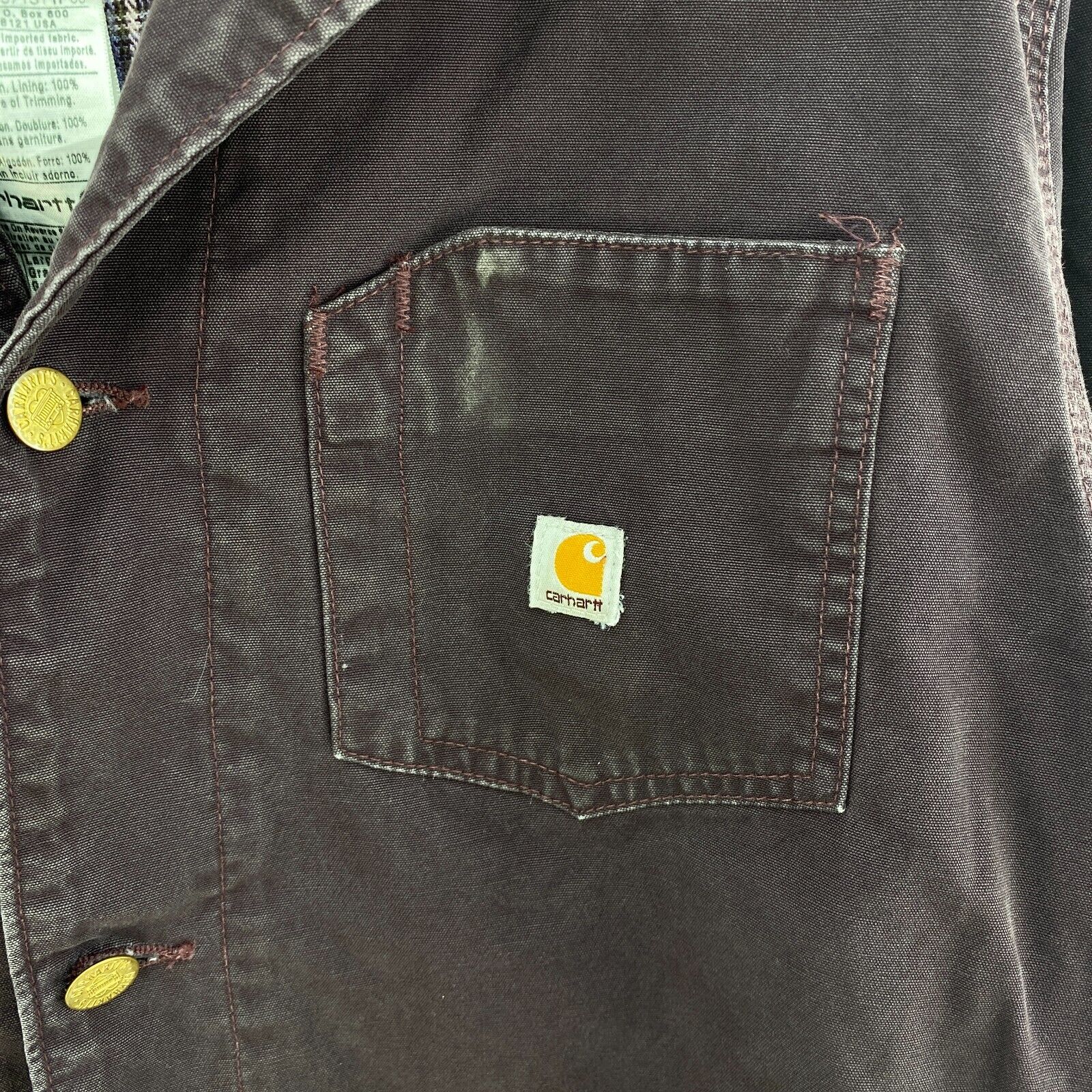Carhartt Button Up Purple Workwear Jacket Size L Women's