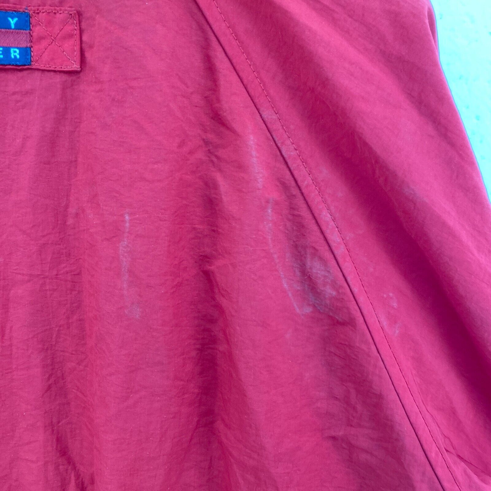 Tommy Hilfiger Vintage Red Windbreaker Hooded Jacket Size M Full Zip Up