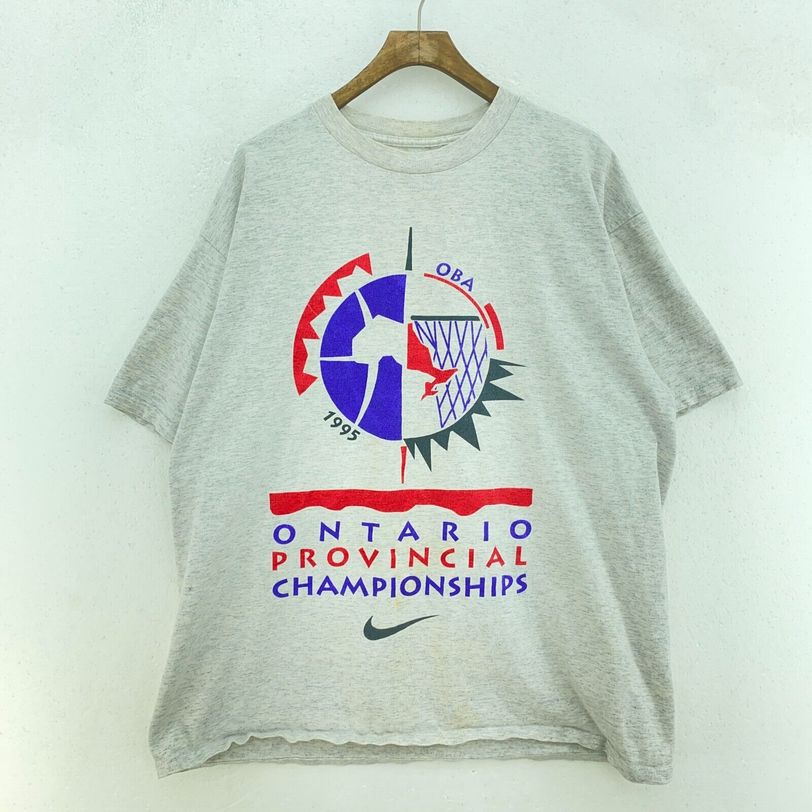 1995 Nike Gray T-shirt Size L Basketball