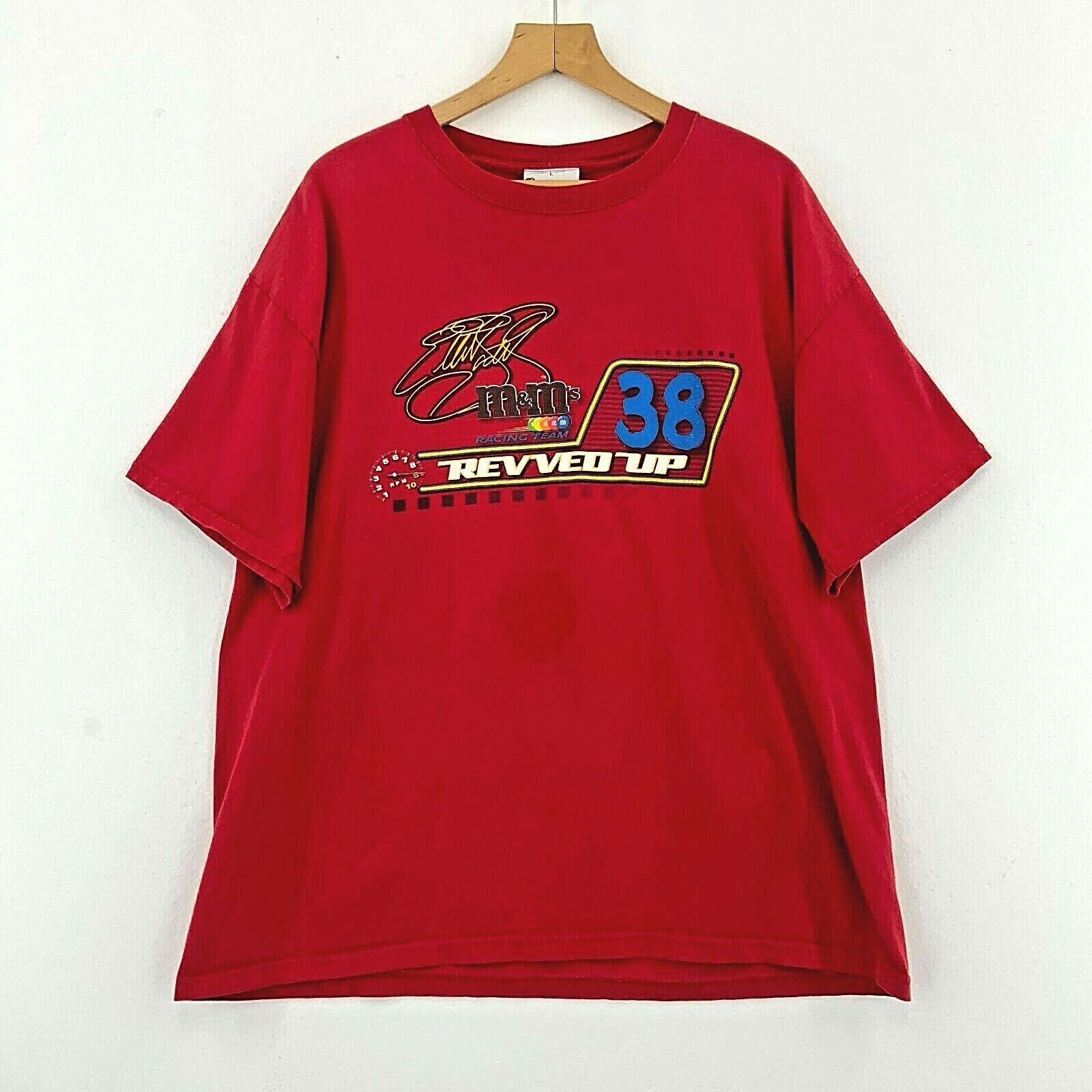 Nascar Racing #38 Elliot Sadler M&M Vintage Chase T-shirt Red Size L