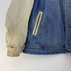 Walt Disney Mickey Mouse Medium Wash Insulated Denim Varsity Jacket Size L Blue