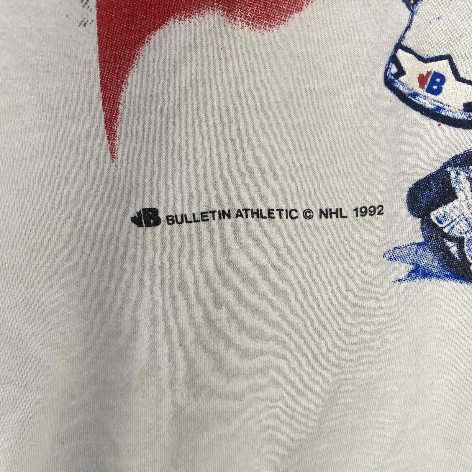 Bulletin Athlethic NHL 1992 Montreal Canadiens White T-shirt Size M