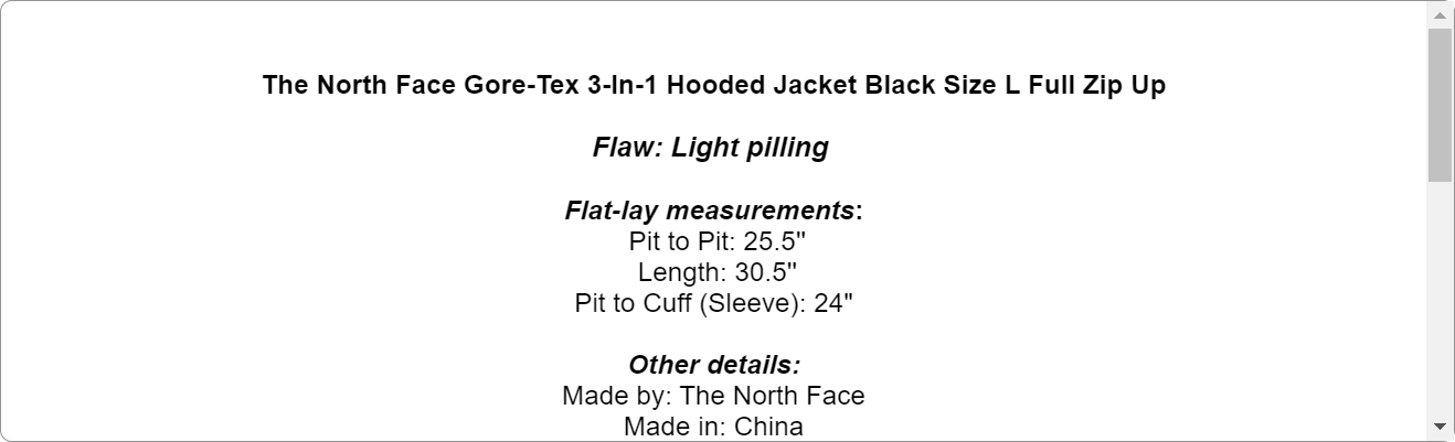 The North Face Gore-Tex 3-In-1 Hooded Jacket Black Size L Full Zip Up