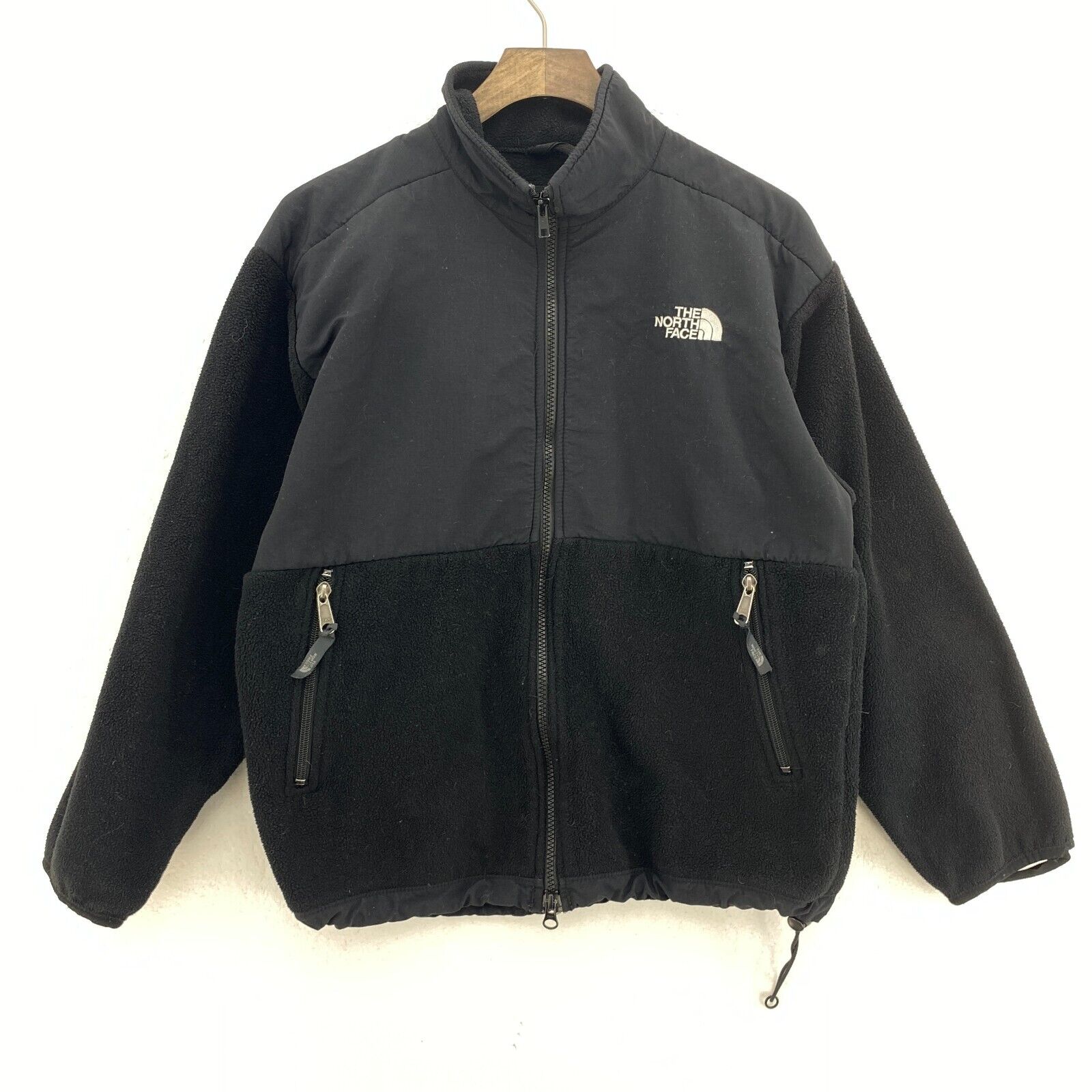 The North Face Black Logo Fleece Full Zip Jacket Size L Youth