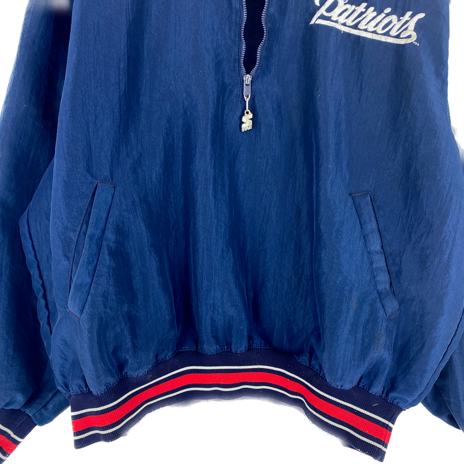Vintage Starter New England Patriots NFL Blue Pullover Jacket Size L