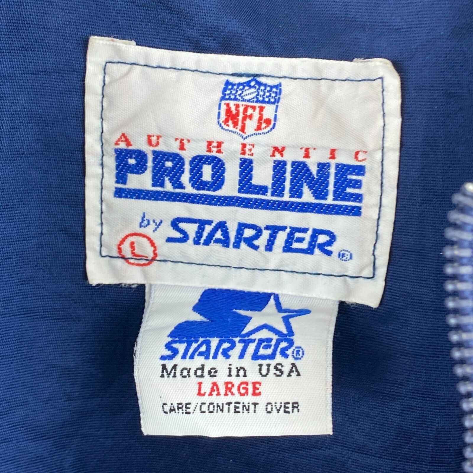 Vintage Starter New England Patriots NFL Blue Pullover Jacket Size L