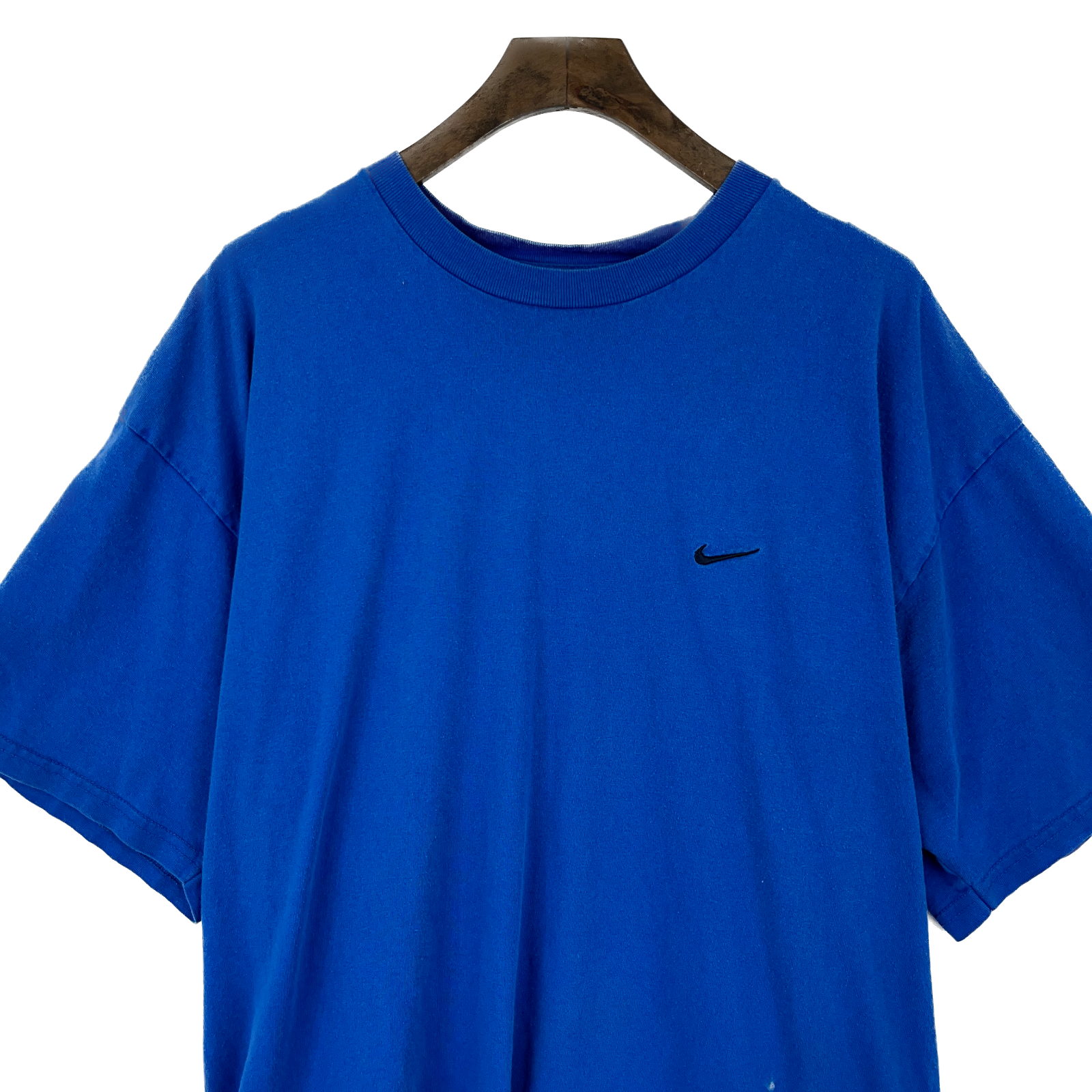 Vintage Nike Swoosh Chest Logo Blue T-shirt Size XL Crew Neck