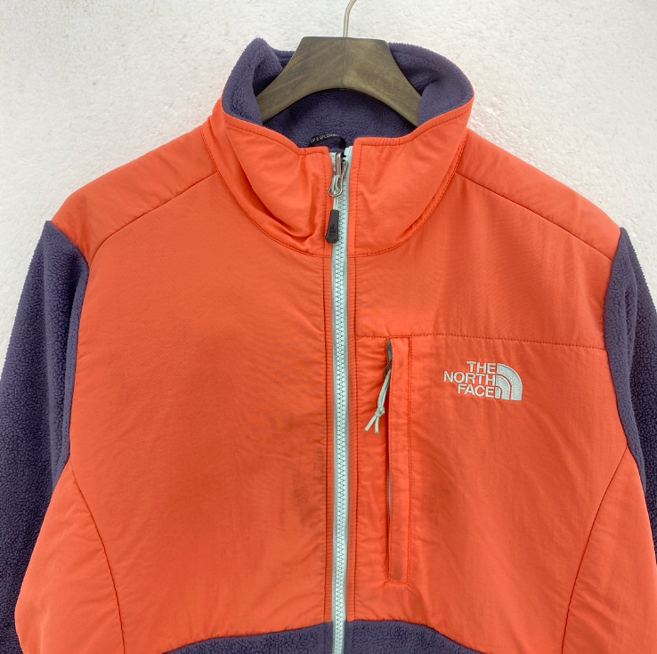 The North Face Denali Full Zip Orange Black Fleece Jacket Size M Women's