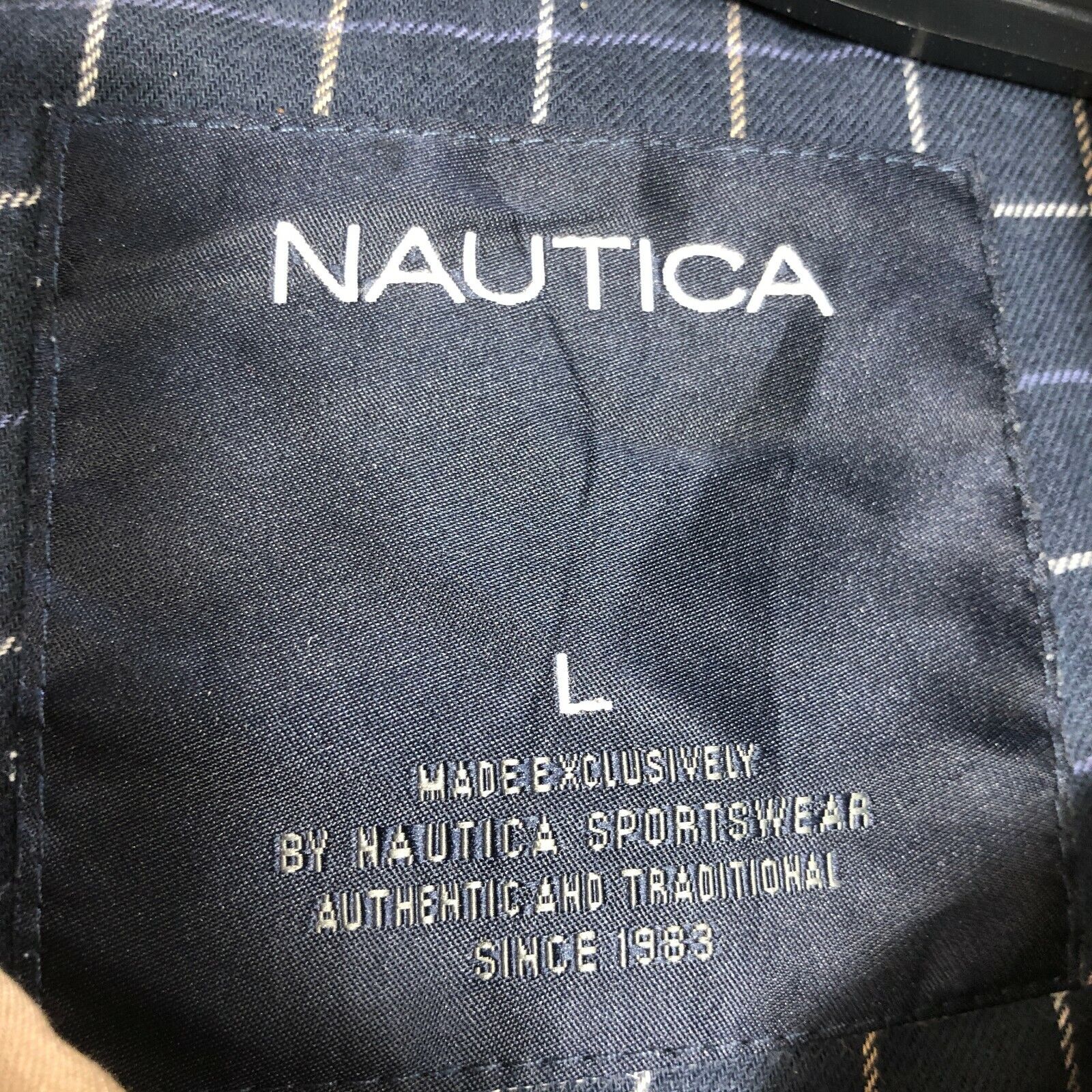 Nautica Vintage Beige Jacket Full Zip Size L