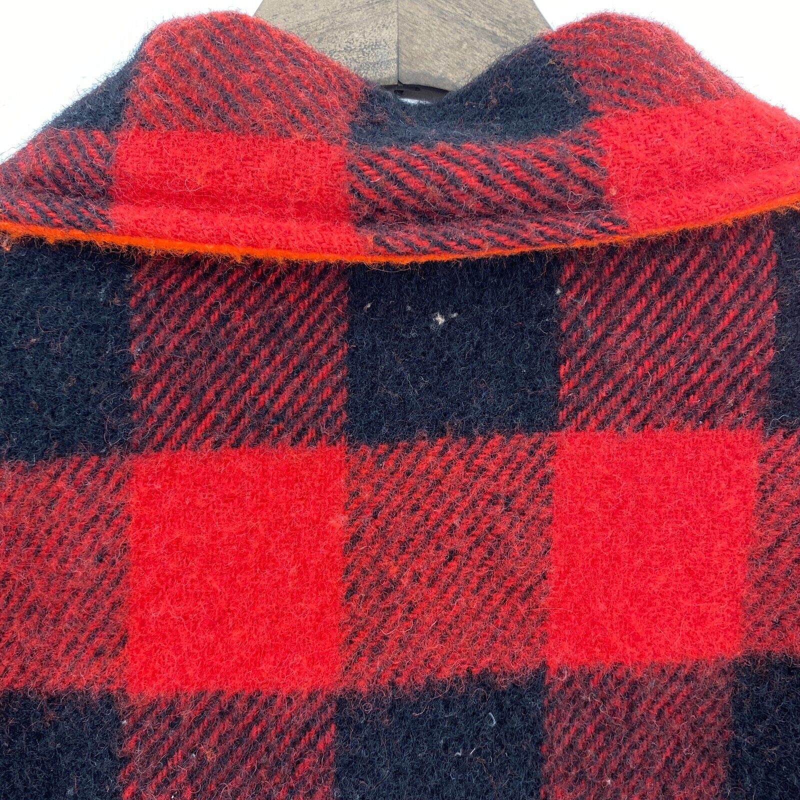 Red Black Gingham Flannel Reversible Snapped Shirt Jacket Size M